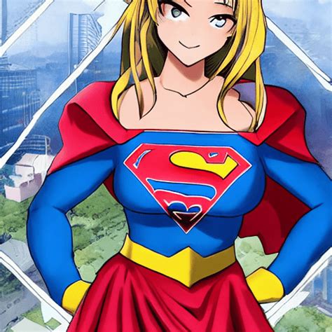 Busty Anime Supergirl Graphic Creative Fabrica