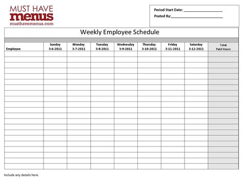 Meetfox is a new free online appointment maker. Weekly Employee Schedule Form - MustHaveMenus (With images ...