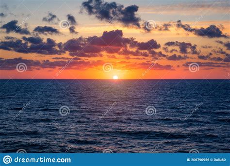 Beautiful Sunsetsunrise Over The Sea Beautiful Sunset Over The Ocean