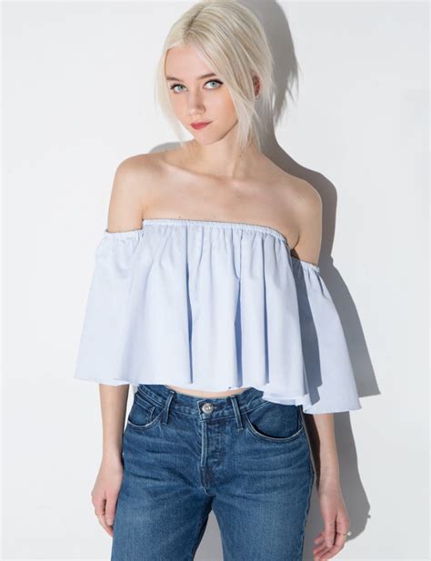 Bomb Product Of The Day Pixie Markets Light Blue Crop