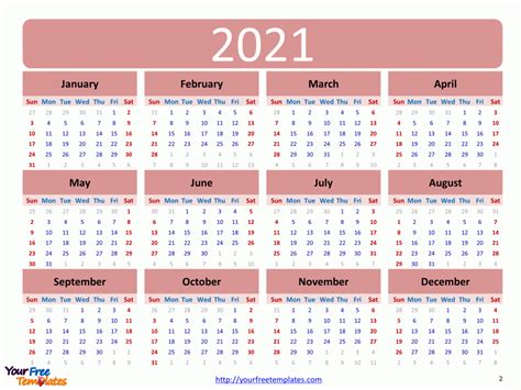 There you have our fully editable 2021 calendar templates in word. Printable calendar 2021 template - Free PowerPoint Templates