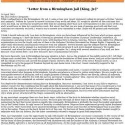 Join the discussion about letter from birmingham jail. Disciplinary Literacy - How do you feel about mass ...