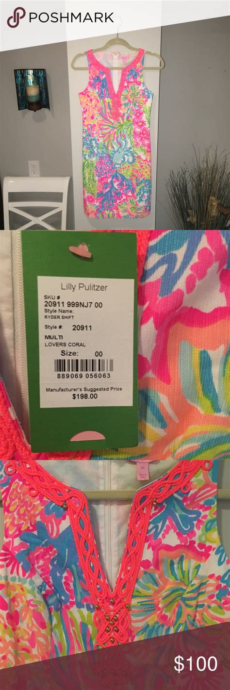 Lilly Pulitzer Lovers Coral Ryder Shift Dress Lilly Pulitzer Shift