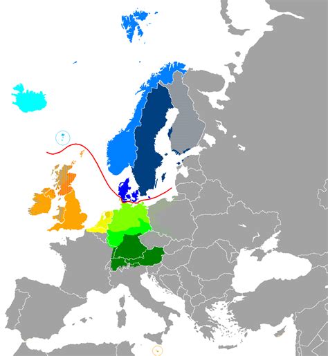 Detailed Map Depicting The Germanic Languages Spoken In Europe