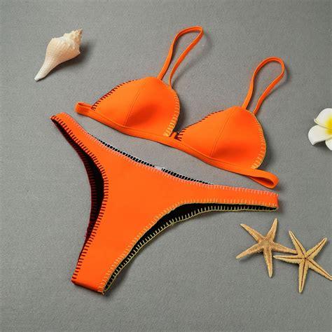 Anself New Women Bikini Set Solid Wireless Two Piece Bathing Suit