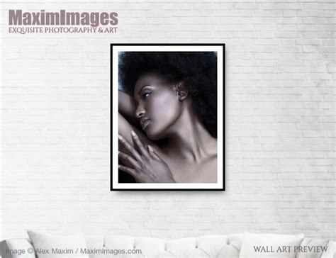 Art Print Of Beautiful Black Woman Face With Shiny Silver Skin Wall Art Mxi24958