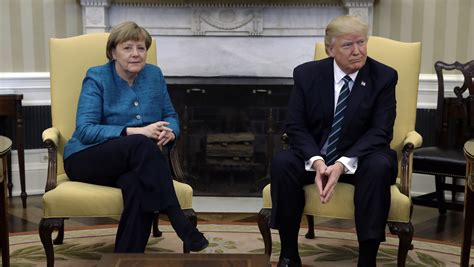 Awkward Merkel Asks For A Handshake Trump Doesnt Respond