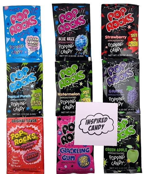 Pop Rocks Variety 9 Flavor Pack By Inspired Candy Set