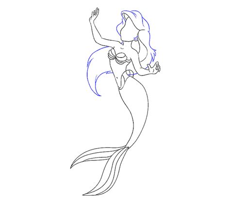 How To Draw Mermaid Ariel In A Few Easy Steps Easy Drawing Guides