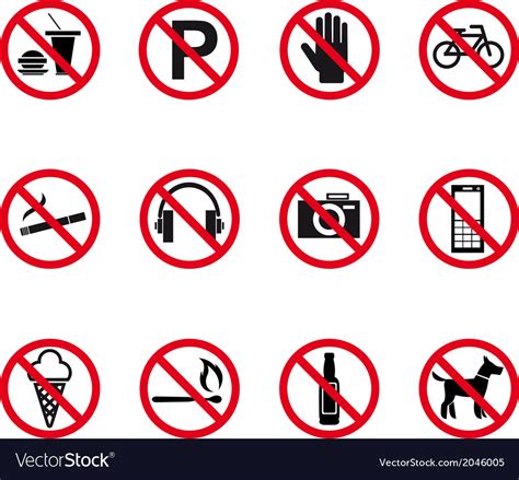 Pin amazing png images that you like. Prohibition and warning signs Royalty Free Vector Image