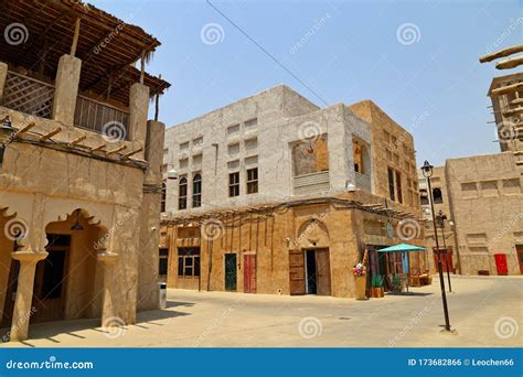 Old Dubai Of Buildings And Traditional Arabian Streets Historical Al