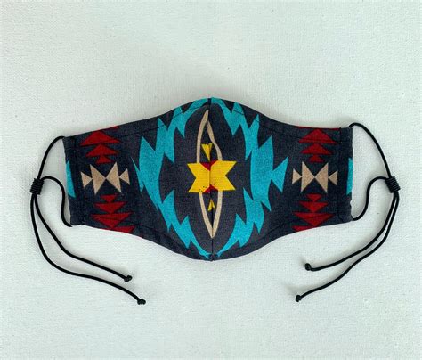 Tribal Face Mask Native Indian Mask Fitted Mask Aztec Etsy