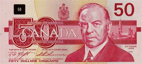 Canada 50 Dollars Banknote 1988 Mackenzie Kingworld Banknotes And Coins