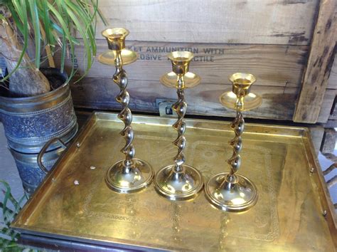 Brass Twisted Candle Holders Etsy