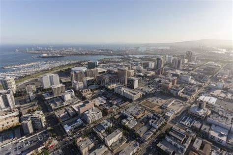 Long Beach California Aerial View Stock Image Image Of Aerial Harbor