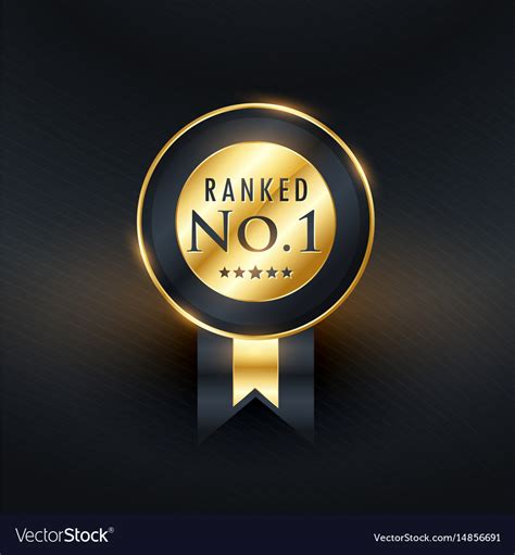 Ranked No1 Golden Label With Ribbon Royalty Free Vector