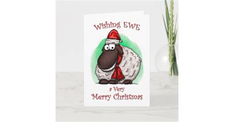 Wishing Ewe Sheep Merry Christmas Card Zazzle