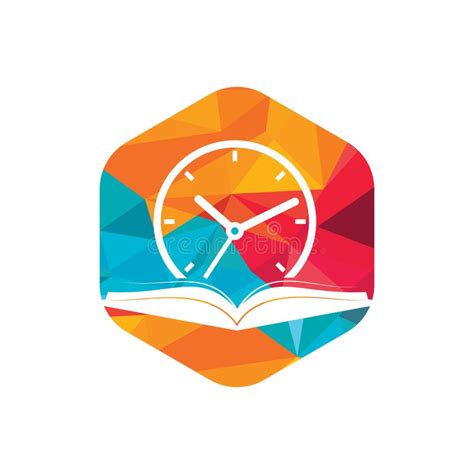 Study Time Vector Logo Design Book With Clock Icon Design Stock