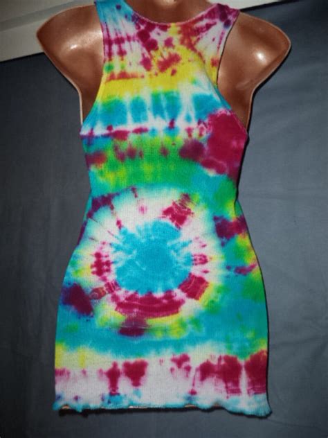 Uni Sex Tie Dyed Wife Beater Tank Top W Om Etsy