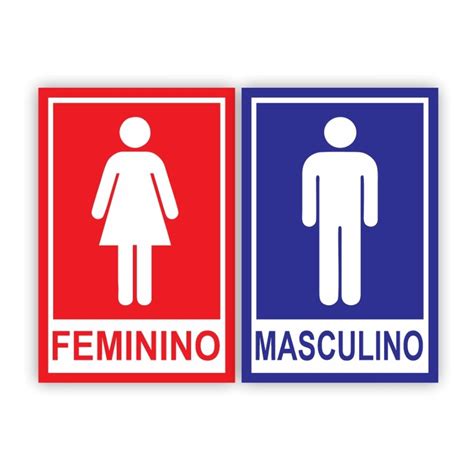 kit placas para banheiro masculino feminino 10x15cm personalize