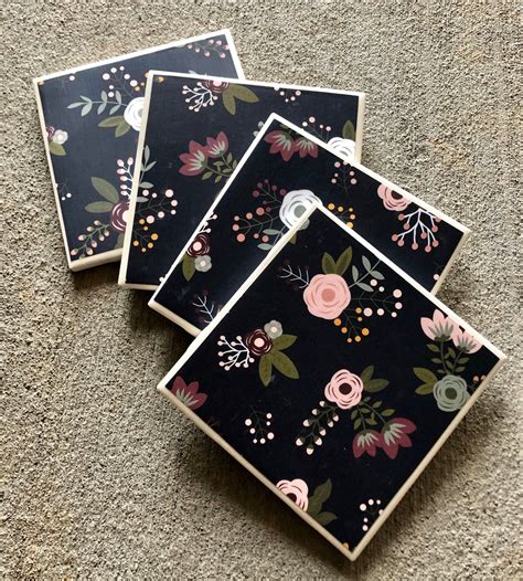 Ceramic Tile Coasters Etsy