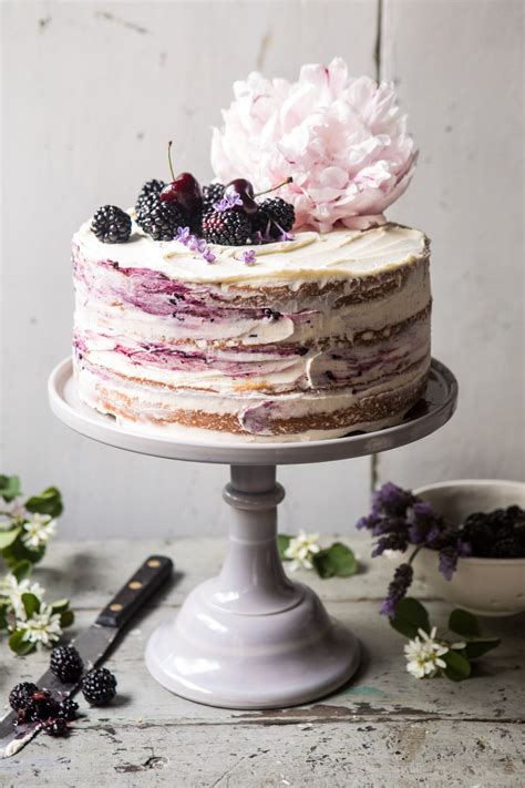 Blackberry Lavender Naked Cake With White Chocolate Buttercream Delicious Cuisine Recipes