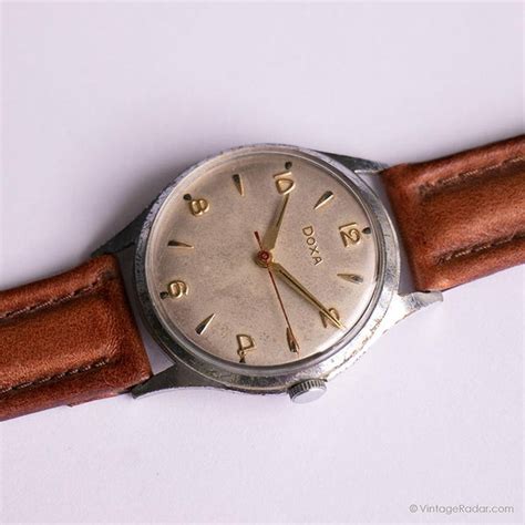 Vintage Mechanical Doxa Watch Military Style 1950s Swiss Made Watch