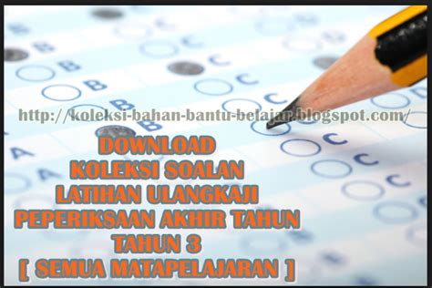 Seperti kebiasaan, saya telah menyediakan beberapa set soalan peperiksaan akhir tahun kssr bagi mata pelajaran terpilih. Koleksi Bahan Bantu Belajar (BBM): KOLEKSI SOALAN ...