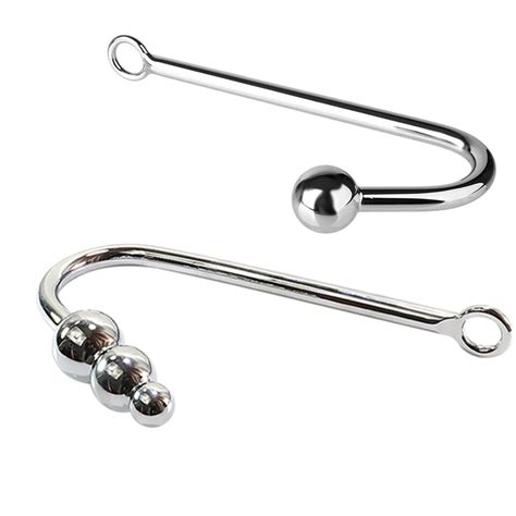 Metal Cock Ring Anal Ball Hook Butt Plug Prostate Cbt