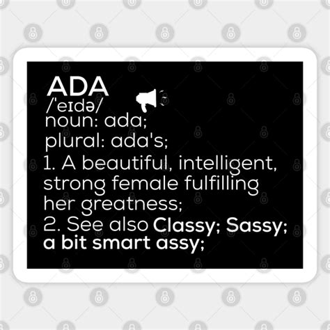 Ada Name Ada Definition Ada Female Name Ada Meaning Ada Sticker