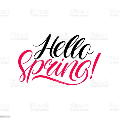 Hello Spring Calligraphy Stock Illustration Download Image Now