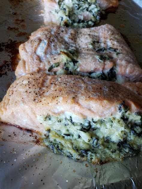 When thinking up new salmon recipes, we look for inspiration every where, even the local costco. Costco Salmon Stuffing Recipe : Costco Stuffed Salmon My ...