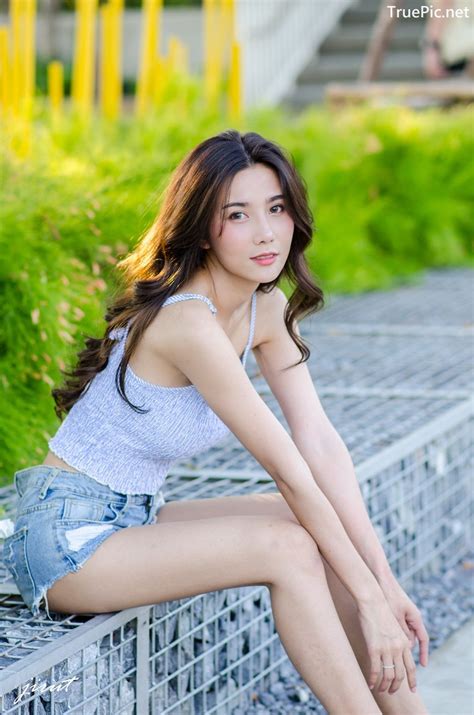 thailand model baiyok panachon cute white crop top and free nude porn photos