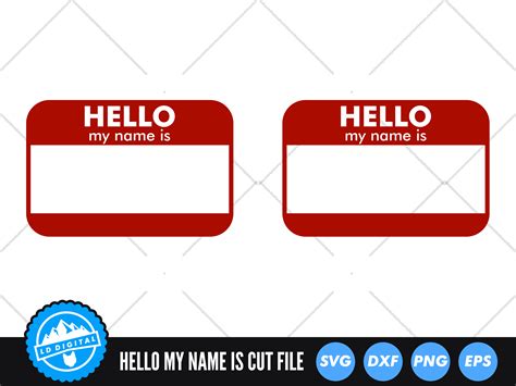 Hello My Name Is Svg Blank Name Tag Graphic By Lddigital · Creative Fabrica