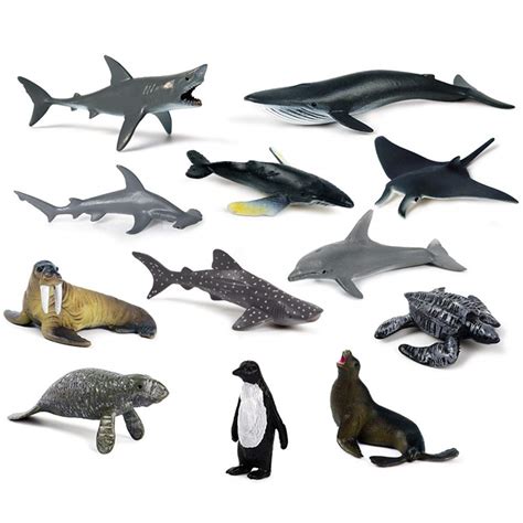 Buy 12 Pack Mini Ocean Animal Figures Plastic Educational Sea Creature