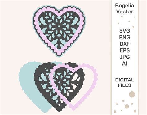 Layered Heart Svg Cut File Layered Svg Valentines Card Paper Etsy Uk