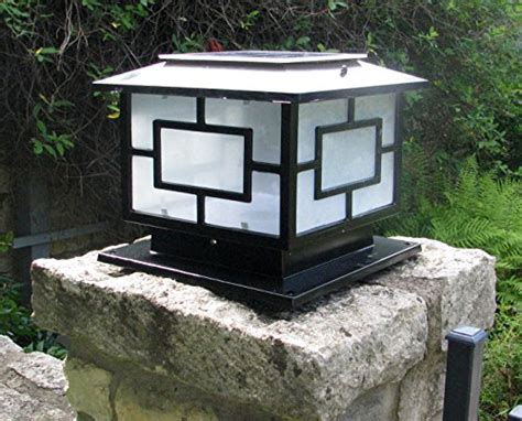 The Black Extra Large Solar Post Cap Lights ( Solar Pillar ...