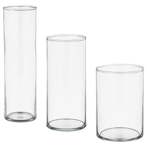 Cylinder Vase Lot De 3 Verre Transparent Ikea Suisse
