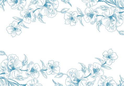 Blue Sketch Floral Borders 1241684 Vector Art At Vecteezy