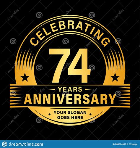 74 Years Anniversary Celebration Design Template 74th Logo Vector