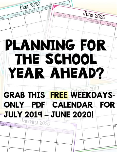 Extraordinary Monthly Calendar 2020 Without Weekends School Calendar