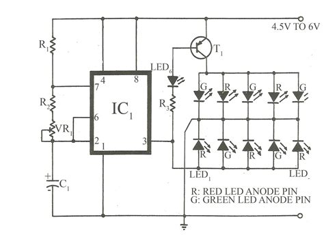 Having adjustable flashing speed with two potentiometers. > circuits > Bicolour LED flasher circuit l26296 - Next.gr
