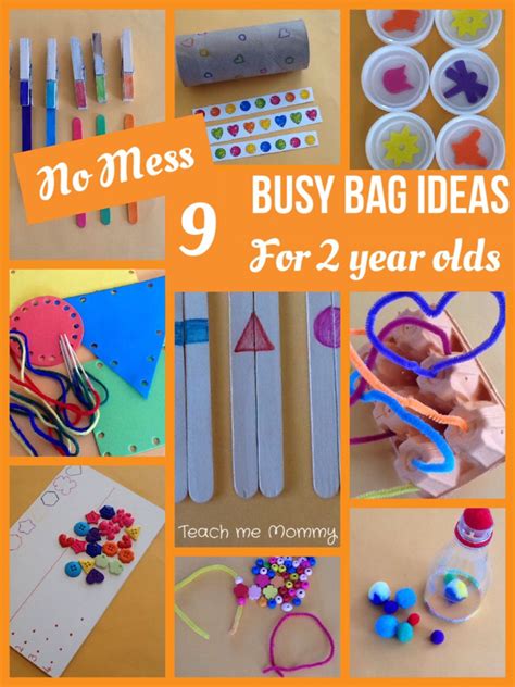 Great Collection Of No Mess Busy Bag Ideas For 2 Year And Older