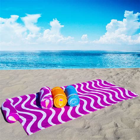 Beach Towel With Attached Pillow Purple Ice Cream Sprinkles Rollee
