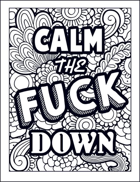 Show Swear Word Coloring Book Calm The Fuck Down Swear Word Coloring Book