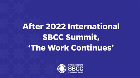 After 2022 International Sbcc Summit ‘the Work Continues’ International Sbcc Summit
