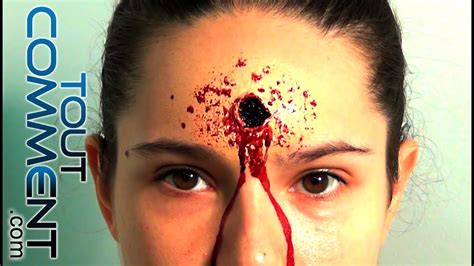 Fausse blessure par balle (Tuto Make Up Maquillage Halloween) - YouTube
