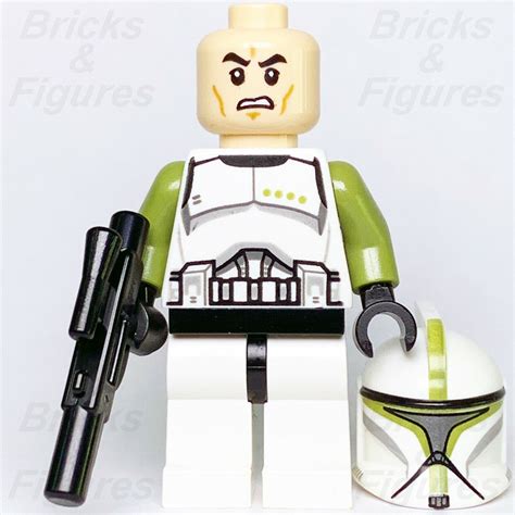 Lego Star Wars Clone Trooper Sergeant Minifigure Green Phase 1 75000