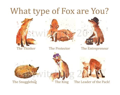 Fox Art Print What Fox Are You 8x10 Inches Watercolor Fox Fox Art