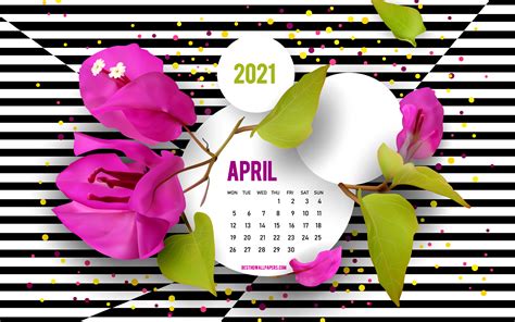 The best laptops combine desktop performance with portability. Download wallpapers 2021 April Calendar, background with flowers, creative art, April, 2021 ...